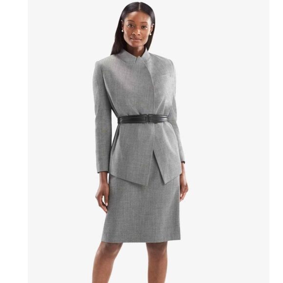 MM. Lafleur The Oliver Open Front Wool Blazer - Light Gray XL